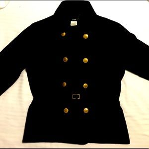 J.Crew  Navy double breast belted sweater.